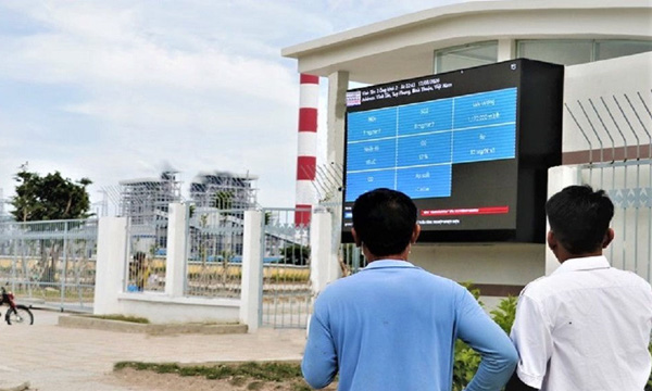 Nhiệt điện Vĩnh Tân đưa vào sử dụng Bảng điện tử thông số môi trường